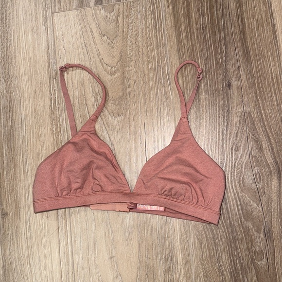NWOT Skims rose clay cotton jersey triangle bralette - Picture 2 of 5